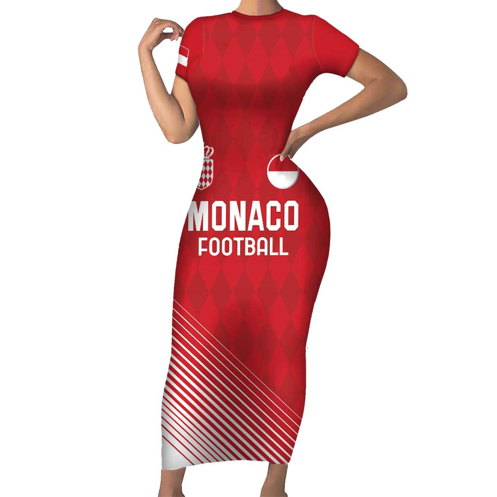 Custom Monaco Football Short Sleeve Bodycon Dress Go Champion 2025