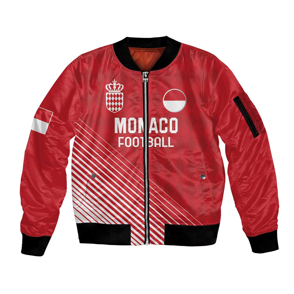 Custom Monaco Football Sleeve Zip Bomber Jacket Go Champion 2025