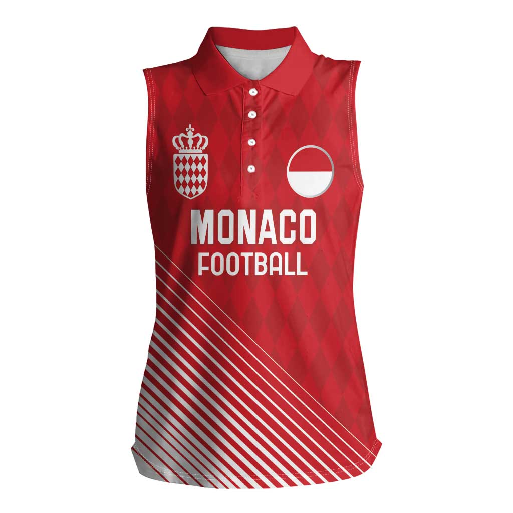 Custom Monaco Football Women Sleeveless Polo Shirt Go Champion 2025