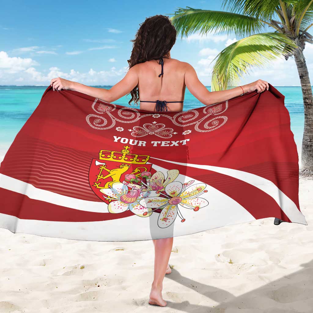 Personalized Norway Constitution Day Sarong Norwegian Lion Pyramidal Saxifrage