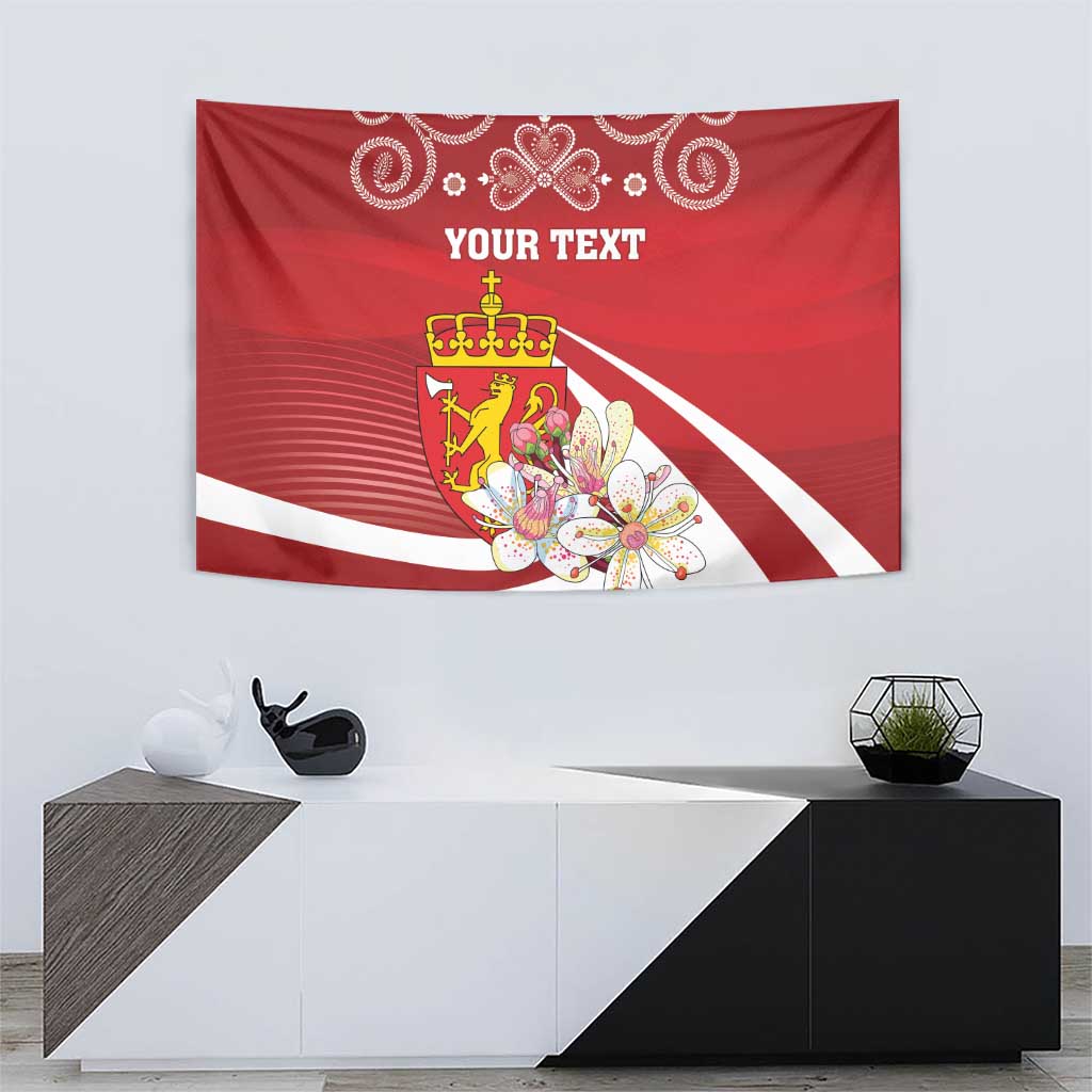 Personalized Norway Constitution Day Tapestry Norwegian Lion Pyramidal Saxifrage