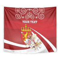 Personalized Norway Constitution Day Tapestry Norwegian Lion Pyramidal Saxifrage