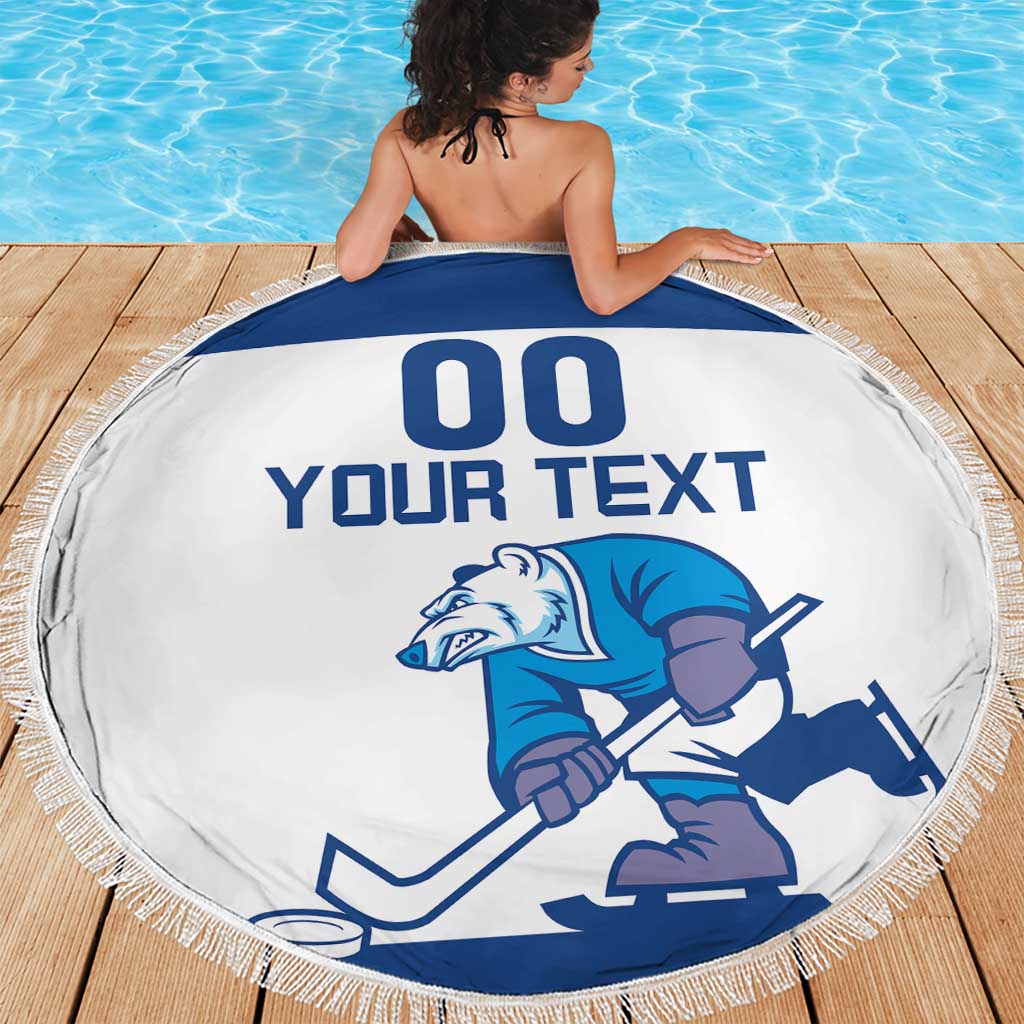 Custom Norway Hockey Beach Blanket Norge Polar Bears