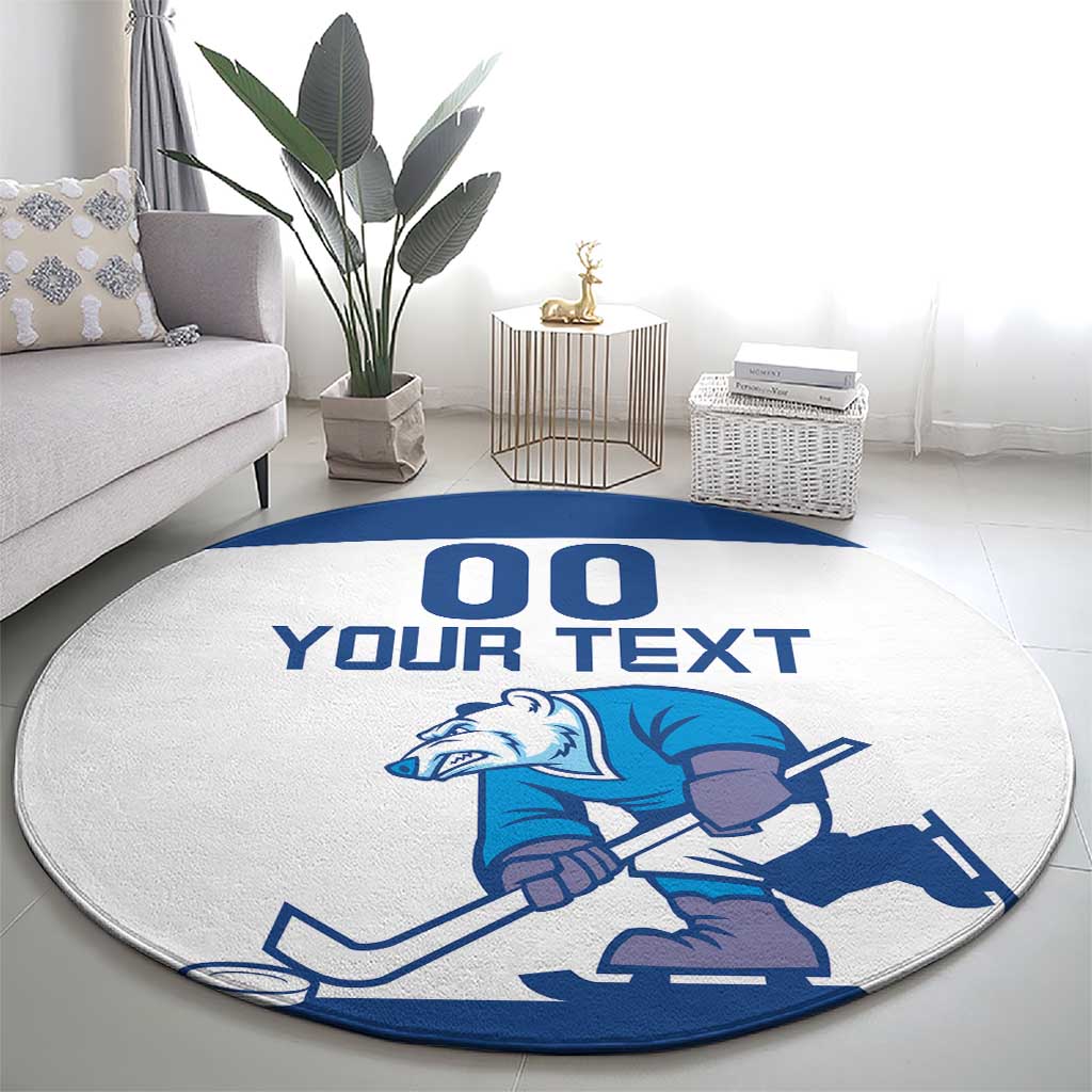 Custom Norway Hockey Round Carpet Norge Polar Bears
