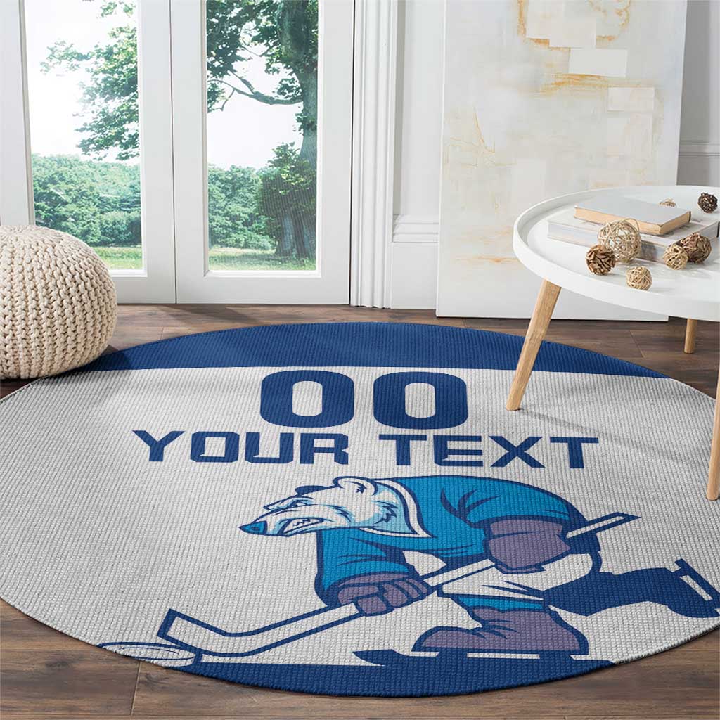 Custom Norway Hockey Round Carpet Norge Polar Bears