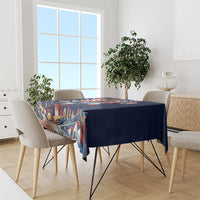 French American Heritage Month Tablecloth Gallic Rooster And Bald Eagle