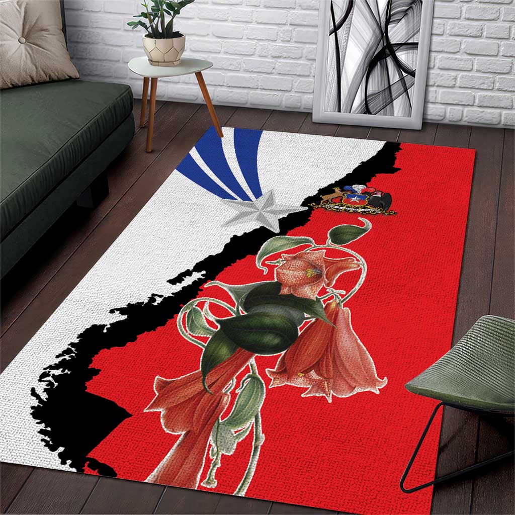 Chile Lapageria Rosea Area Rug With Flag Color - Wonder Print Shop