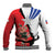 Chile Lapageria Rosea Baseball Jacket With Flag Color - Wonder Print Shop