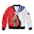 Chile Lapageria Rosea Bomber Jacket With Flag Color - Wonder Print Shop