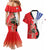 Chile Lapageria Rosea Couples Matching Mermaid Dress and Hawaiian Shirt With Flag Color - Wonder Print Shop