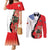 Chile Lapageria Rosea Couples Matching Mermaid Dress and Long Sleeve Button Shirt With Flag Color