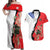 Chile Lapageria Rosea Couples Matching Off Shoulder Maxi Dress and Hawaiian Shirt With Flag Color - Wonder Print Shop