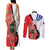 Chile Lapageria Rosea Couples Matching Tank Maxi Dress and Long Sleeve Button Shirt With Flag Color - Wonder Print Shop