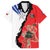 Chile Lapageria Rosea Family Matching Off Shoulder Short Dress and Hawaiian Shirt With Flag Color - Wonder Print Shop