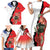 Chile Lapageria Rosea Family Matching Short Sleeve Bodycon Dress and Hawaiian Shirt With Flag Color - Wonder Print Shop