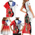 Chile Lapageria Rosea Family Matching Short Sleeve Bodycon Dress and Hawaiian Shirt With Flag Color - Wonder Print Shop