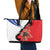 Chile Lapageria Rosea Leather Tote Bag With Flag Color - Wonder Print Shop