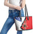 Chile Lapageria Rosea Leather Tote Bag With Flag Color - Wonder Print Shop