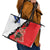 Chile Lapageria Rosea Leather Tote Bag With Flag Color - Wonder Print Shop