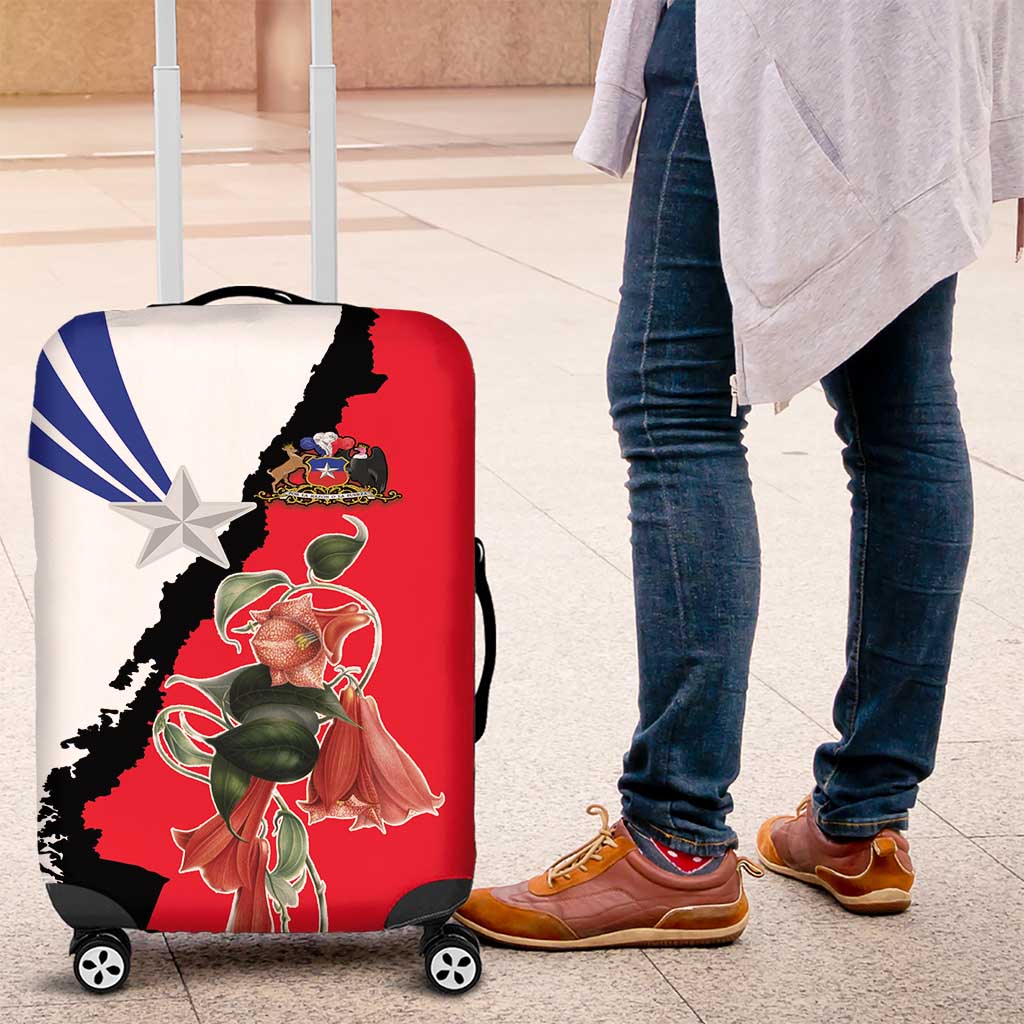 Chile Lapageria Rosea Luggage Cover With Flag Color - Wonder Print Shop