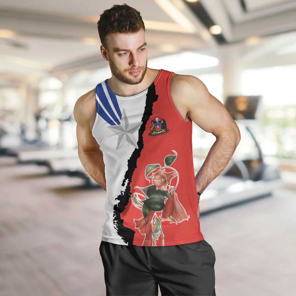 Chile Lapageria Rosea Men Tank Top With Flag Color - Wonder Print Shop