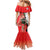 Chile Lapageria Rosea Mermaid Dress With Flag Color - Wonder Print Shop