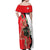 Chile Lapageria Rosea Off Shoulder Maxi Dress With Flag Color - Wonder Print Shop