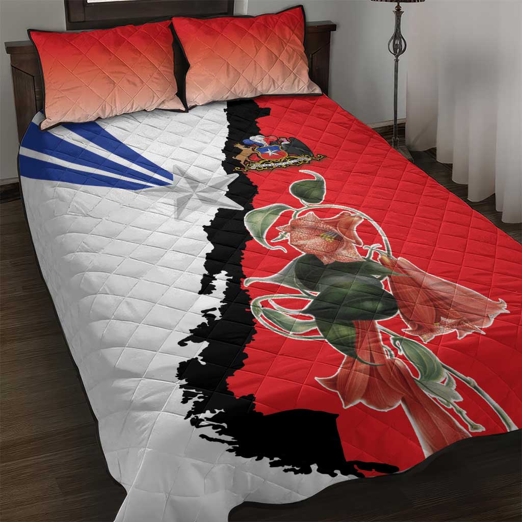 Chile Lapageria Rosea Quilt Bed Set With Flag Color - Wonder Print Shop