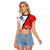 Chile Lapageria Rosea Raglan Cropped T Shirt With Flag Color - Wonder Print Shop