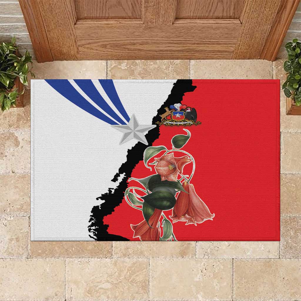 Chile Lapageria Rosea Rubber Doormat With Flag Color - Wonder Print Shop