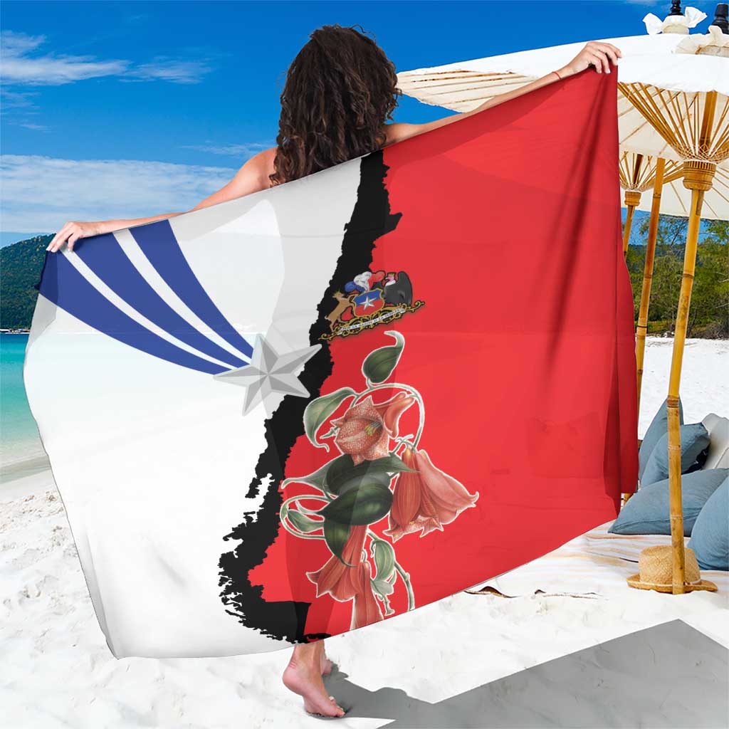 Chile Lapageria Rosea Sarong With Flag Color - Wonder Print Shop