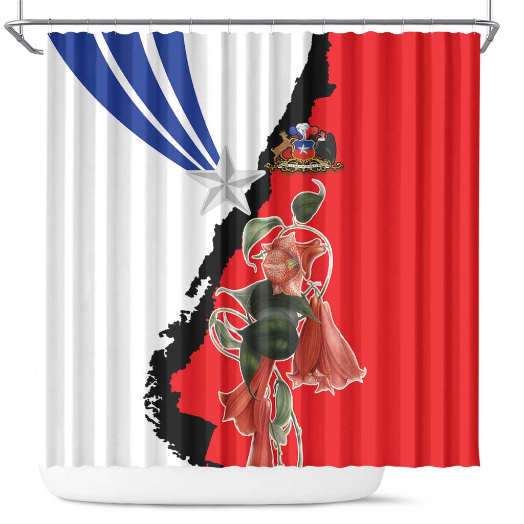 Chile Lapageria Rosea Shower Curtain With Flag Color