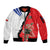 Chile Lapageria Rosea Sleeve Zip Bomber Jacket With Flag Color - Wonder Print Shop