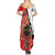 Chile Lapageria Rosea Summer Maxi Dress With Flag Color - Wonder Print Shop