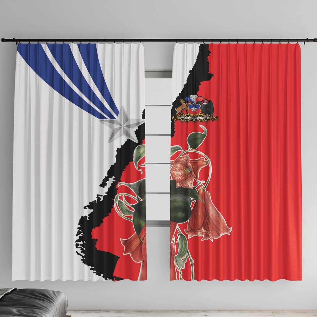 Chile Lapageria Rosea Window Curtain With Flag Color - Wonder Print Shop