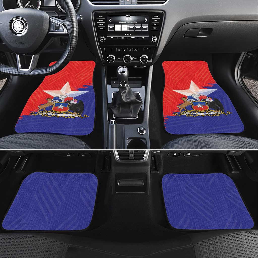 Chile Coat Of Arms Car Mats With Flag Style - Wonder Print Shop