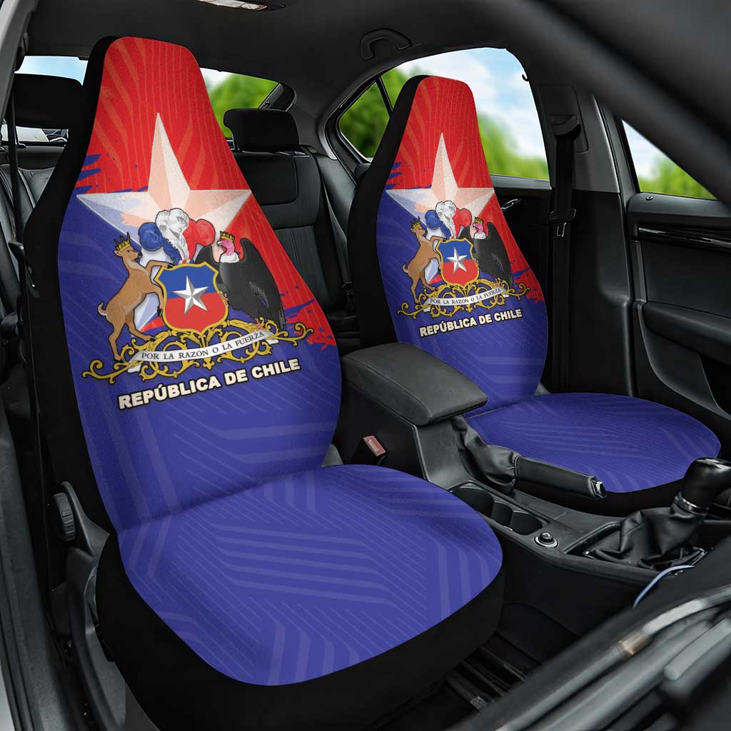 Chile Coat Of Arms Car Seat Cover With Flag Style - Wonder Print Shop