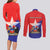 Chile Coat Of Arms Couples Matching Long Sleeve Bodycon Dress and Long Sleeve Button Shirt With Flag Style - Wonder Print Shop