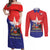 Chile Coat Of Arms Couples Matching Off Shoulder Maxi Dress and Long Sleeve Button Shirt With Flag Style - Wonder Print Shop