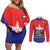 Chile Coat Of Arms Couples Matching Off Shoulder Short Dress and Long Sleeve Button Shirt With Flag Style - Wonder Print Shop