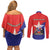 Chile Coat Of Arms Couples Matching Off Shoulder Short Dress and Long Sleeve Button Shirt With Flag Style - Wonder Print Shop