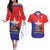 Chile Coat Of Arms Couples Matching Off The Shoulder Long Sleeve Dress and Hawaiian Shirt With Flag Style - Wonder Print Shop