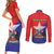 Chile Coat Of Arms Couples Matching Short Sleeve Bodycon Dress and Long Sleeve Button Shirt With Flag Style - Wonder Print Shop