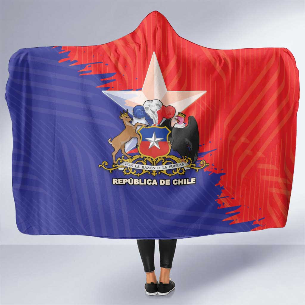 Chile Coat Of Arms Hooded Blanket With Flag Style