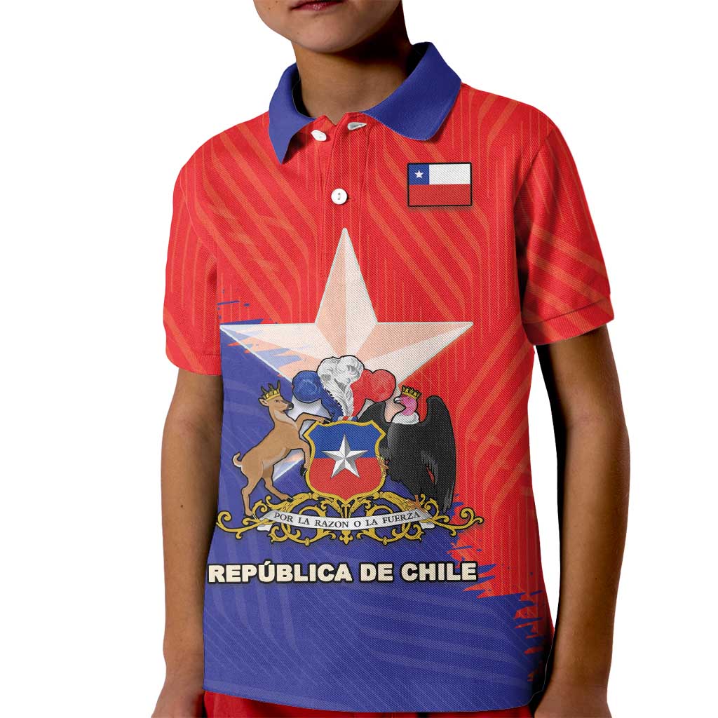 Chile Coat Of Arms Kid Polo Shirt With Flag Style - Wonder Print Shop