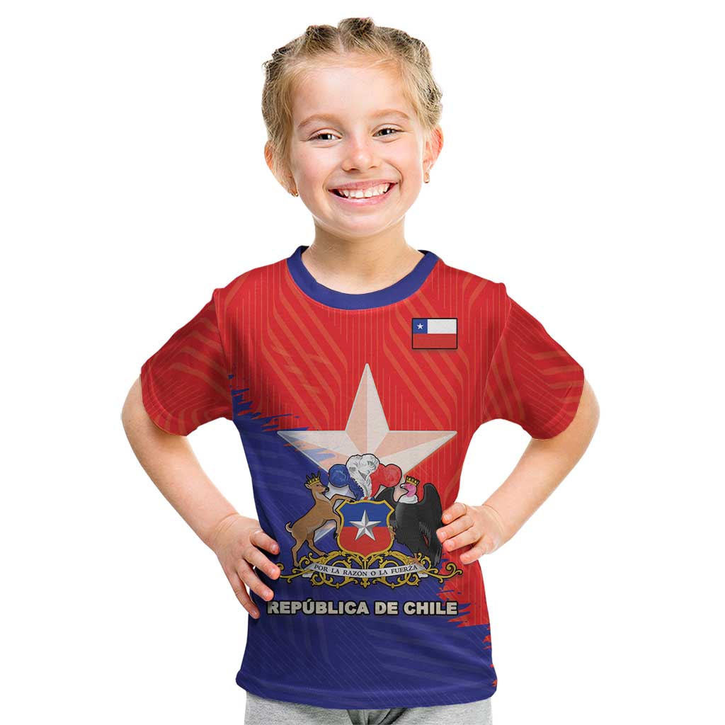 Chile Coat Of Arms Kid T Shirt With Flag Style - Wonder Print Shop