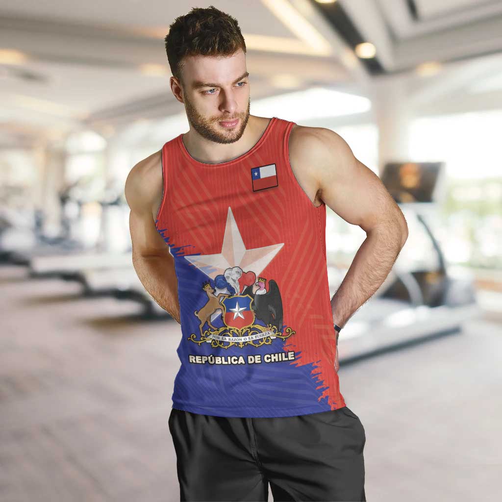 Chile Coat Of Arms Men Tank Top With Flag Style - Wonder Print Shop