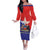 Chile Coat Of Arms Off The Shoulder Long Sleeve Dress With Flag Style - Wonder Print Shop