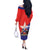 Chile Coat Of Arms Off The Shoulder Long Sleeve Dress With Flag Style - Wonder Print Shop