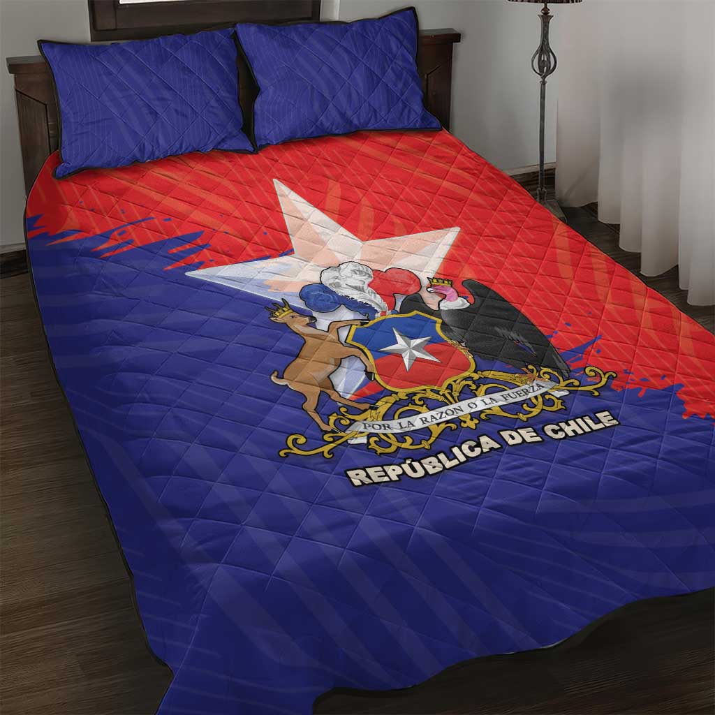 Chile Coat Of Arms Quilt Bed Set With Flag Style - Wonder Print Shop